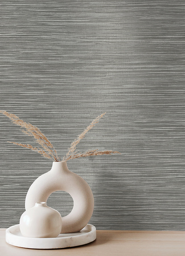 Alton Grey Faux Grasscloth