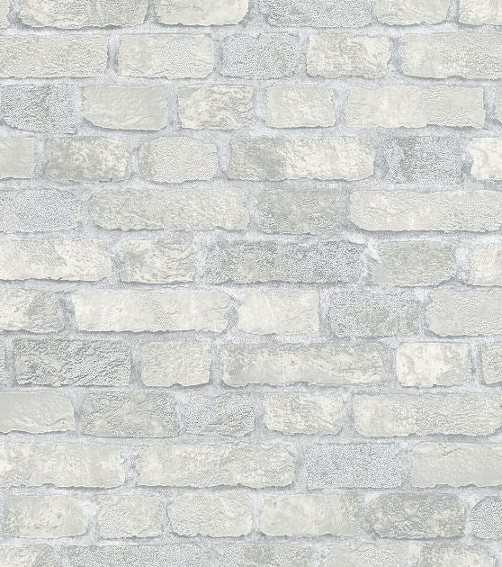 Grey White Faux Brick