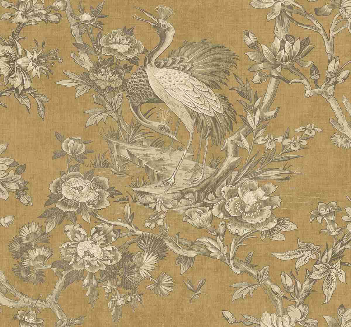 Gilded Crane Toile