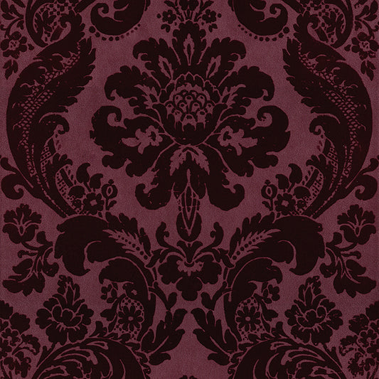 Haberdashery Flock Damask Merlot
