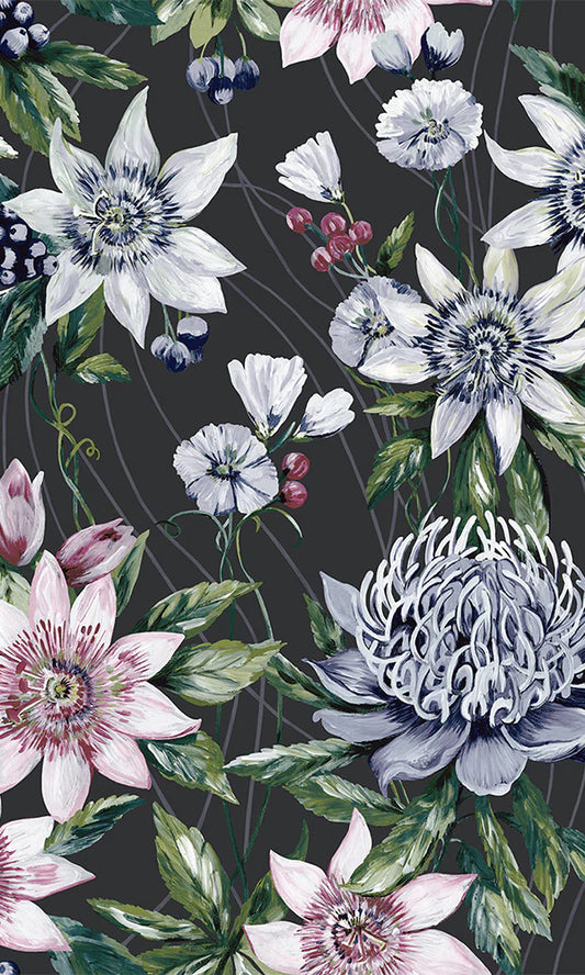 Passiflora wallpaper tile close up