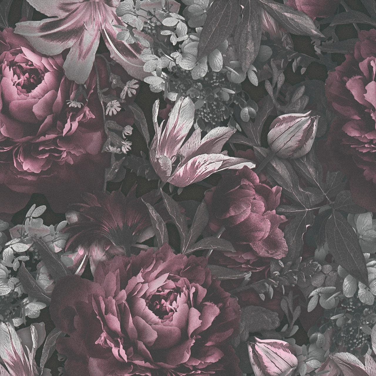 Dark Plum Roses Wallpaper – Walls Alive